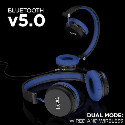 BoAt Rockerz 400 BT On-Ear Headphone, BlackBlue