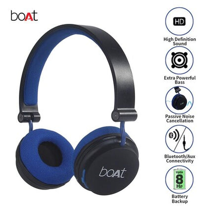 BoAt Rockerz 400 BT On-Ear Headphone, BlackBlue