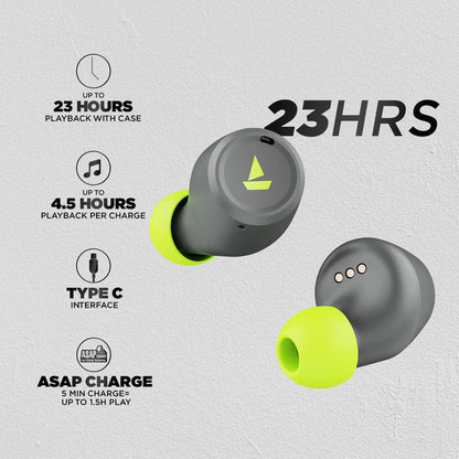 BoAt Airdopes 391 BT Earbuds, Spirit Lime